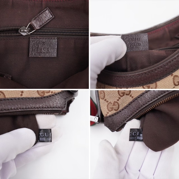 ❌️❌️SOLD❌️❌️BD41❤️ GUCCI Monogram Web Halfmoon Crossbody Bag - Picture 8 of 16